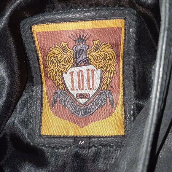 I.O.U. 100% leather bomber jacket  Sz M NWOT - Picture 5 of 6
